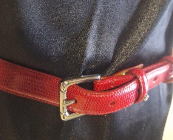 Ralph Lauren Red Leather Belt Size 32" 35" Med - Picture 3 of 5